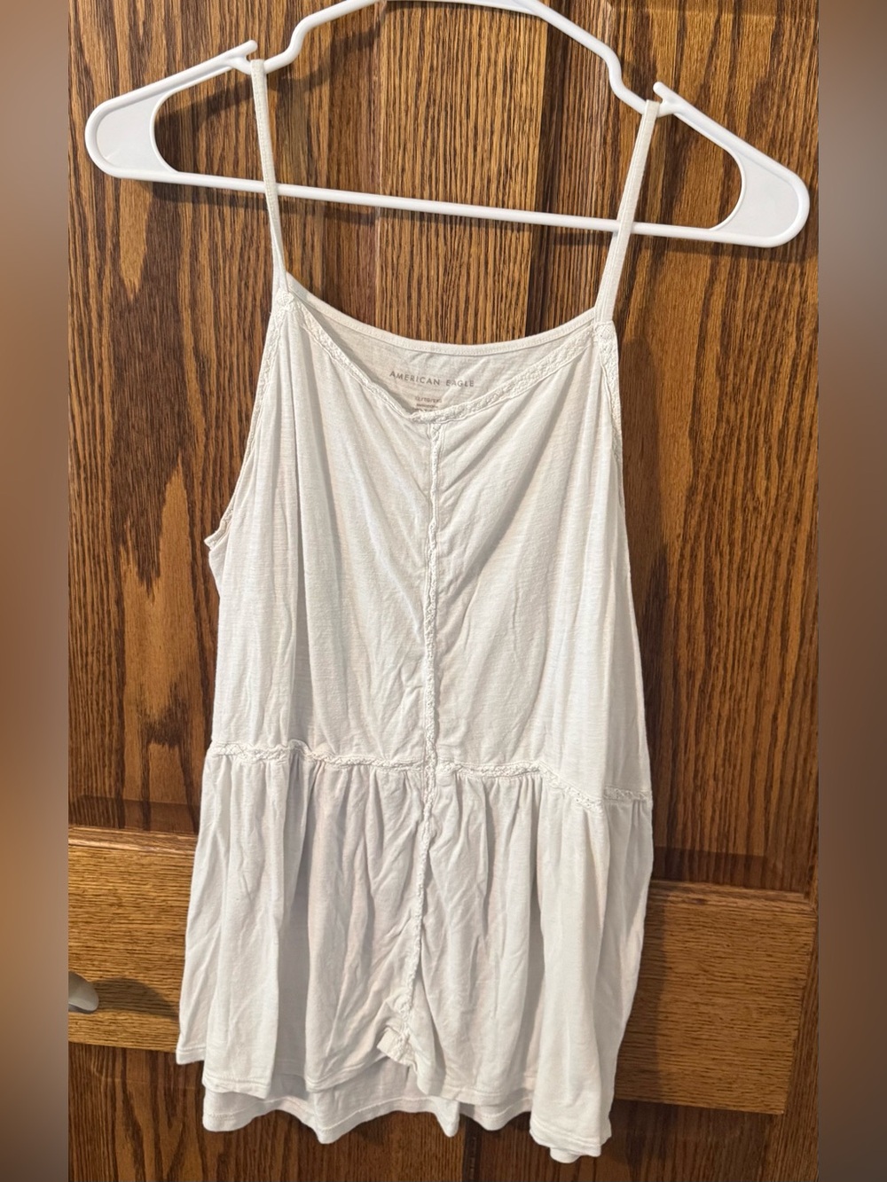 American Eagle Flowy White Tank Top